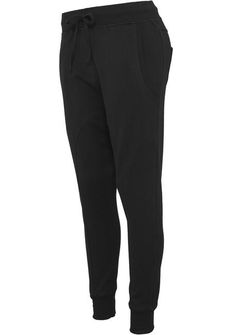 Pantaloni de trening pentru femei Urban Classics Fleece Light Fleece Sarouel, negri