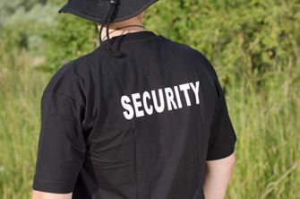 Tricou MFH cu inscripția security negru, 160g / m2