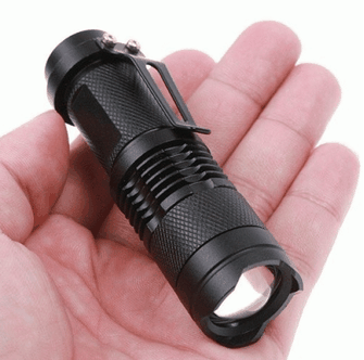 LED UV Lanternă militară cu zoom, reîncărcabilă, 10cm