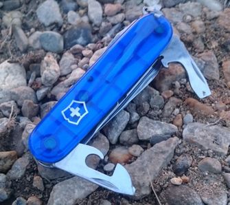 Victorinox cuțit de buzunar transparent 91mm Huntsman albastru