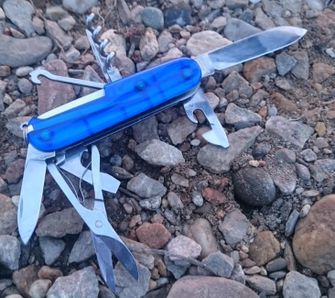 Victorinox cuțit de buzunar transparent 91mm Huntsman albastru