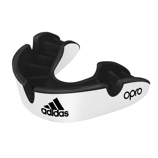 Protecție dentară Adidas Opro Gen4 Silver, alb cu negru
