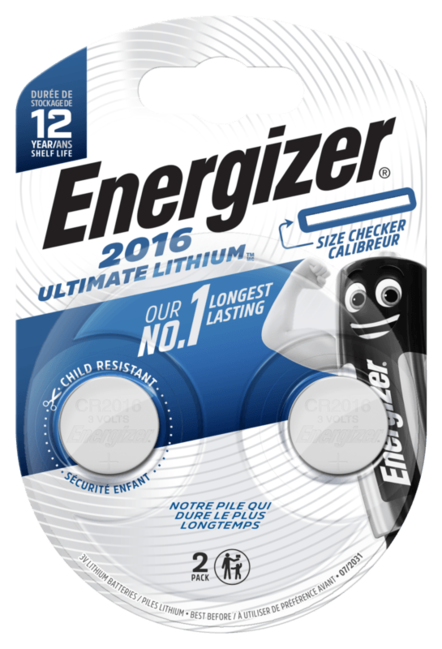 Energizer baterie buton CR2016 Ultimate Lithium BP2, 2 buc