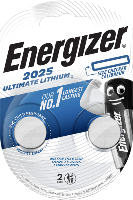 Energizer baterie buton CR2025 Ultimate Lithium BP2, 2 buc