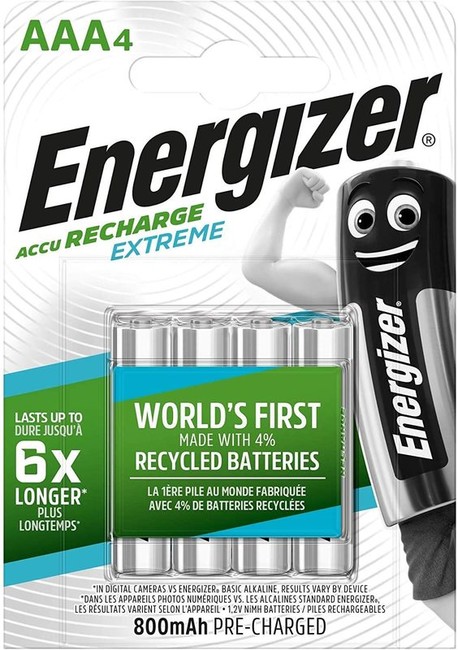 Energizer baterie reîncărcabilă HR03 Extreme AAA 800mAh FSB4, 4buc