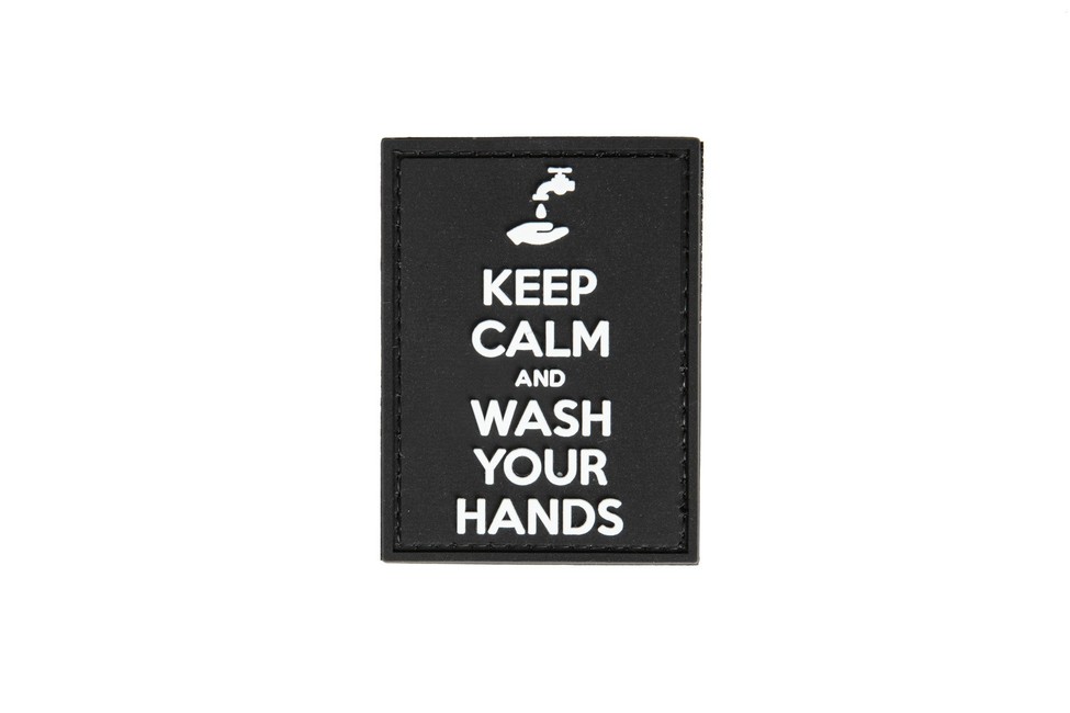 GFC Tactical Petic Keep Calm and Wash Your Hands Patch, negru, 7,5 x 5,5cm