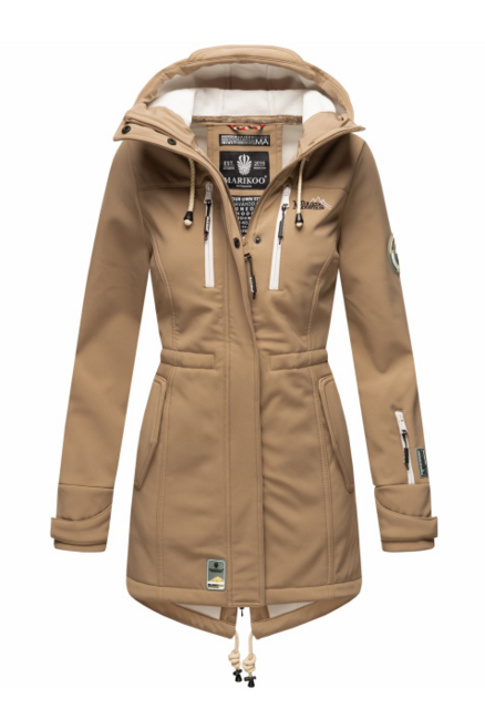 Jachetă softshell de iarnă pentru femei Marikoo ZIMTZICKE cu glugă, gri | WARAGOD
