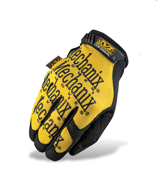 Mechanix Original mănuși tactice galbene cu scris negru