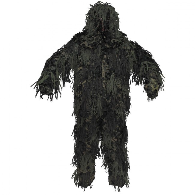 MFH Ghillie Jackal Costum complet de camuflaj, woodland