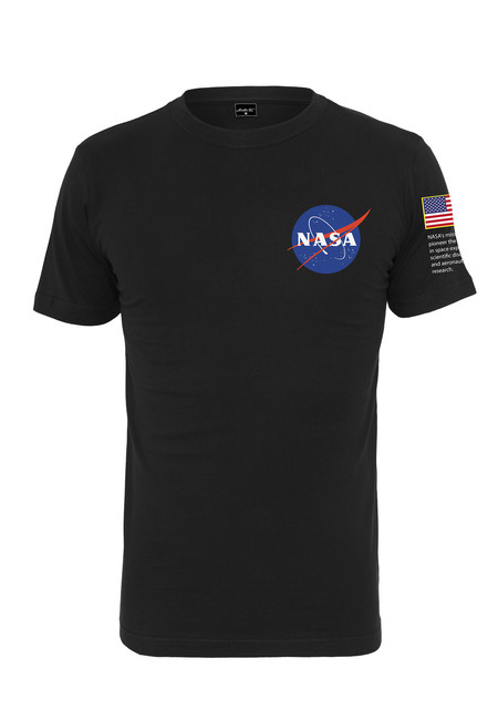 NASA tricou bărbați Insignia Logo Flag, negru