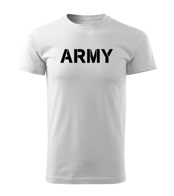 DRAGOWA tricou Army, alb 160g/m2