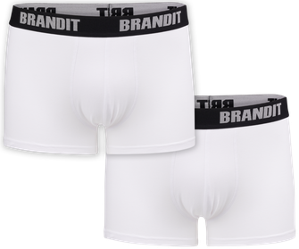 Brandit Boxeri cu logo 2buc, alb-alb, alb-alb