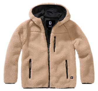 Jachetă pentru copii Brandit Teddyfleece pentru copii cu glugă, camel