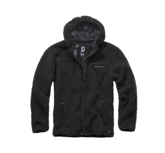 Jachetă cu glugă din fleece Brandit Teddyfleece Worker, negru