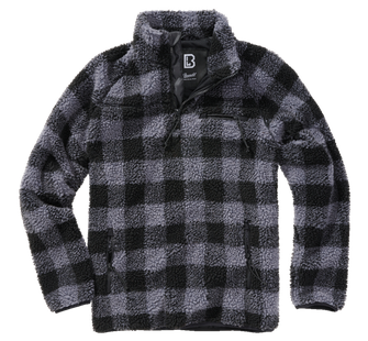 Jachetă din fleece Brandit Teddyfleece Troyer, negru/gri