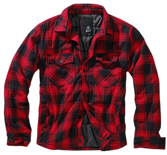 Brandit Lumberjacket bunda, roşu cu negru