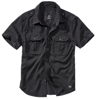 Brandit Vintage cămașă pentru bărbați cu mânecă scurtă 1/2, neagră