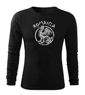 DRAGOWA Fit-T tricou cu mânecă lungă Rumanski drakon, negru