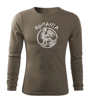 DRAGOWA Fit-T tricou cu mânecă lungă Rumanski drakon, masliniu