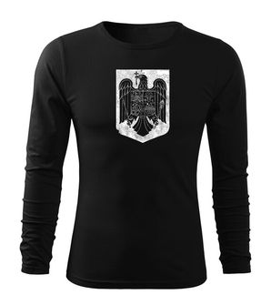 DRAGOWA Fit-T tricou cu mânecă lungă Emblema nationala, negru