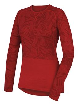 Husky Merino Merino Thermal Underwear tricou cu mânecă lungă pentru femei roșu