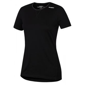 Husky Merino Merino lenjerie de corp termică T-shirt scurt pentru femei negru