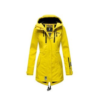 Jachetă softshell de iarnă pentru femei Marikoo ZIMTZICKE cu glugă, galbenă