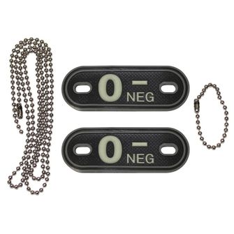 MFH Dog-Tags Plăcuțe de identificare 0 NEG, 3D PVC
