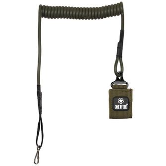 MFH Cablu de siguranță pentru pistol, cu carabină, verde OD