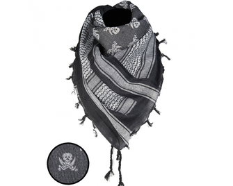 Mil-Tec Skull Eșarfă Arafat alb-negru, 110 x 110 cm