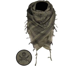 Mil-Tec Skull Eșarfă Arafat negru-oliv, 110 x 110 cm