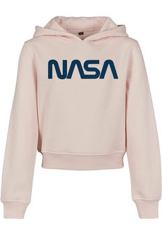 NASA Cropped hanorac cu glugă pentru copii, roz