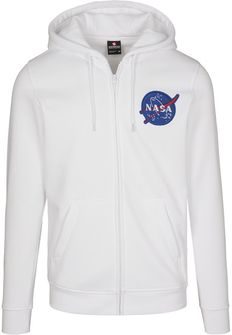 NASA Southpole hanorac cu fermoar pentru bărbați cu glugă, alb