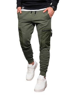 Ombre pantaloni de trening bărbaţi P917, khaki olive