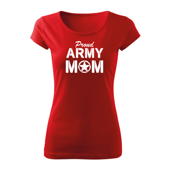 DRAGOWA tricou de damă army mom, rosu 150g/m2