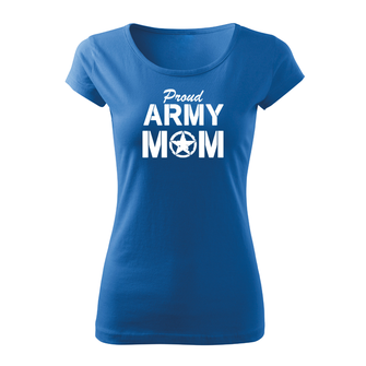 DRAGOWA tricou de damă army mom, albastru 150g/m2
