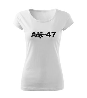 DRAGOWA tricou de damă ak47, alb 150g/m2