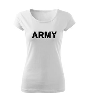 DRAGOWA tricou de damă army, alb 150g/m2