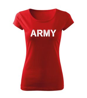 DRAGOWA tricou de damă army, rosu 150g/m2