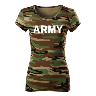 DRAGOWA tricou de damă camuflaj army, 150g/m2