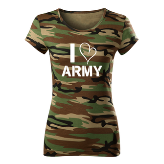 DRAGOWA tricou de damă camuflaj i love army, 150g/m2