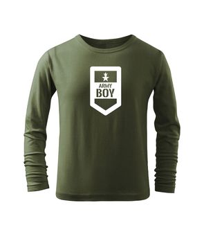 DRAGOWA Tricouri lungi copii Army boy, măsliniu