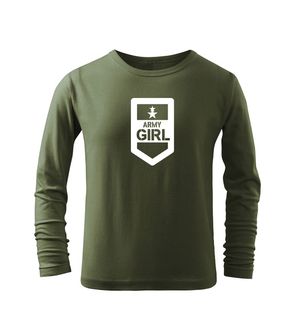 DRAGOWA Tricouri lungi copii Army girl, măsliniu