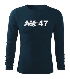 DRAGOWA Fit-T tricou cu mânecă lungă ak47, albastru închis160g/m2