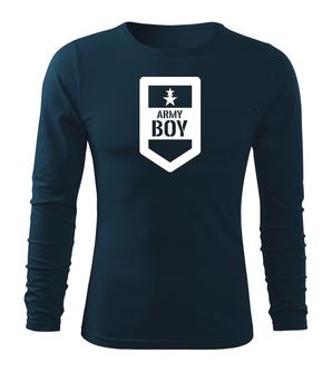DRAGOWA Fit-T tricou cu mânecă lungă army boy, albastru închis160g/m2