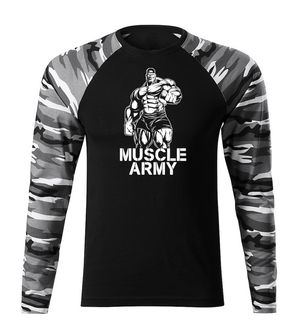 DRAGOWA Fit-T tricou cu mânecă lungă muscle army man, metro160g/m2