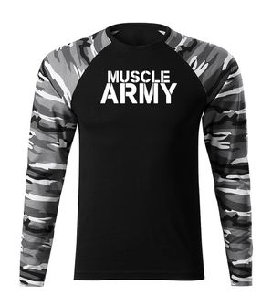 DRAGOWA Fit-T tricou cu mânecă lungă muscle army, metro160g/m2