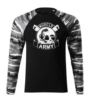 DRAGOWA Fit-T tricou cu mânecă lungă muscle army original, metro160g/m2