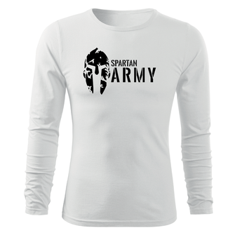 DRAGOWA Fit-T tricou cu mânecă lungă spartan army, alb 160g/m2