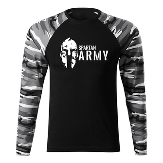 DRAGOWA Fit-T tricou cu mânecă lungă spartan army, metro 160g/m2